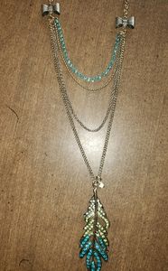 Authentic Betsey Johnson Peacock Feather Layered